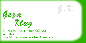 geza klug business card